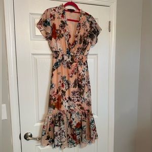 Peach Boho Floral Dress